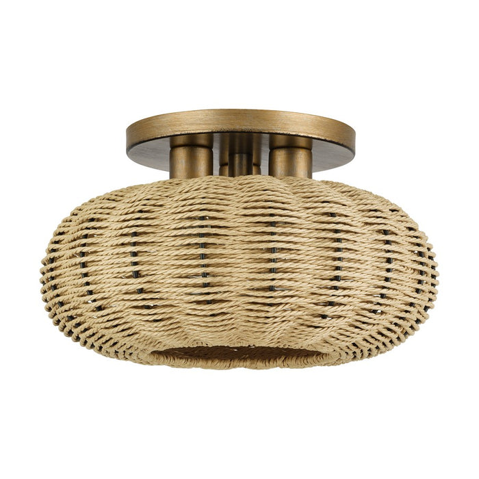 Livex Summervine 3Lt 14" Dia Semi-Flush, Gold/French Beige