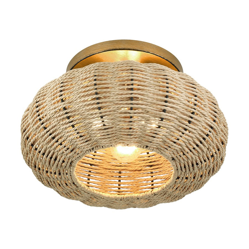 Livex Summervine 3Lt 14" Dia Semi-Flush, Gold/French Beige