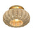 Livex Summervine 3Lt 14" Dia Semi-Flush, Gold/French Beige