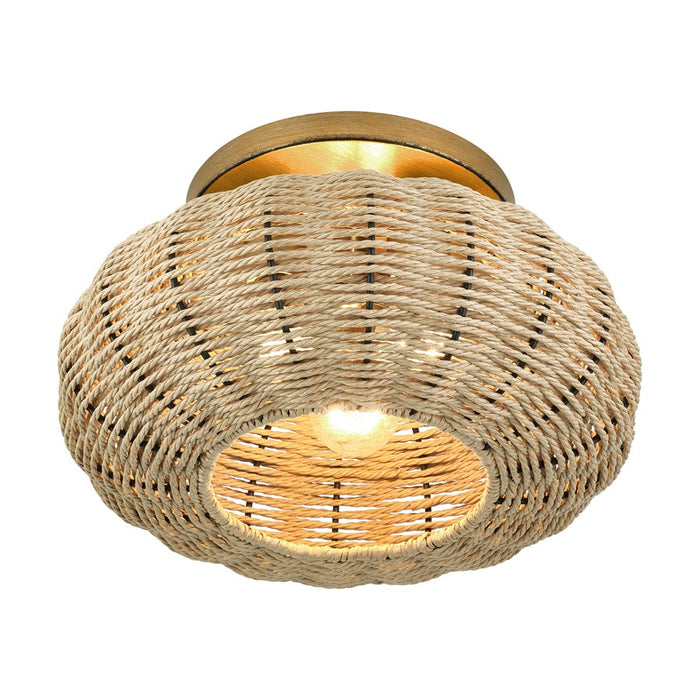 Livex Summervine 3Lt 14" Dia Semi-Flush, Gold/French Beige