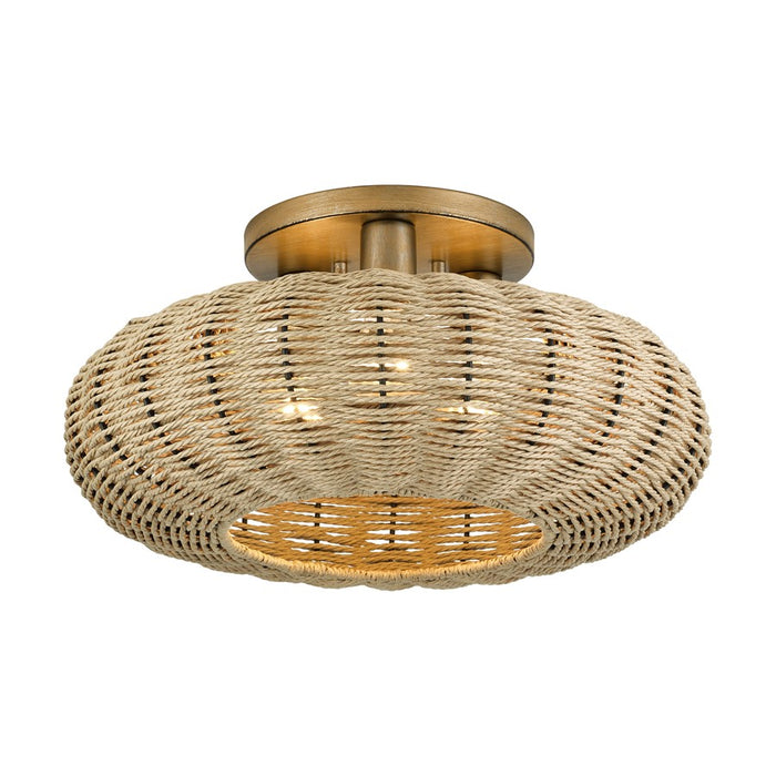 Livex Summervine 3Lt 18" Dia Semi-Flush, Gold/French Beige