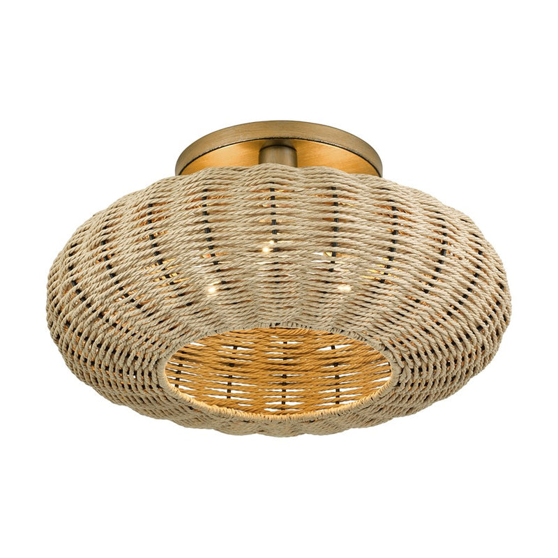 Livex Summervine 3Lt 18" Dia Semi-Flush, Gold/French Beige