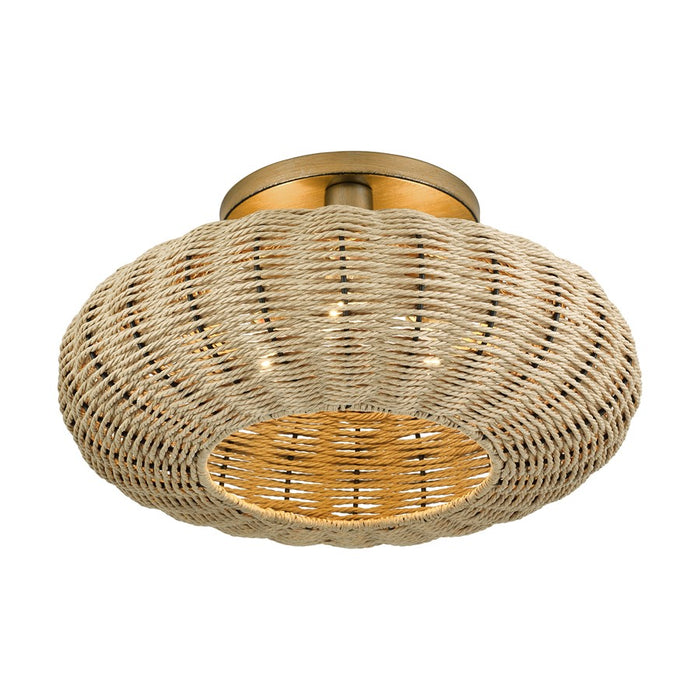 Livex Summervine 3Lt 18" Dia Semi-Flush, Gold/French Beige