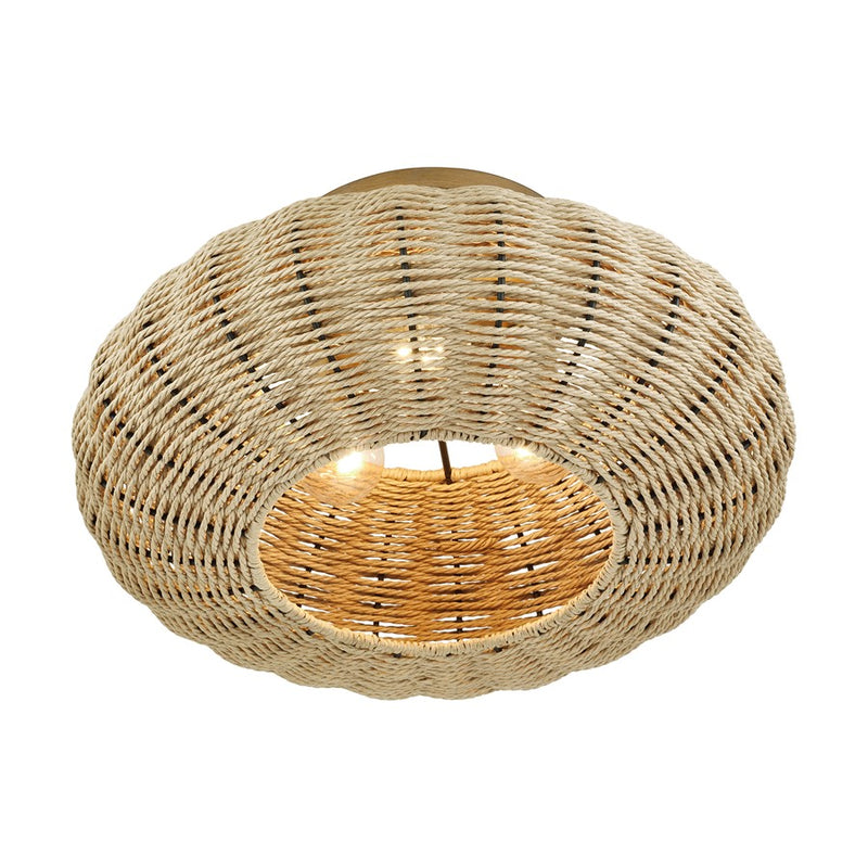 Livex Summervine 3Lt 18" Dia Semi-Flush, Gold/French Beige