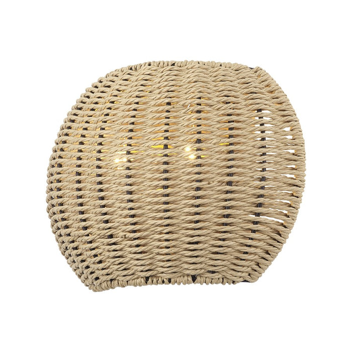 Livex Summervine 2Lt ADA Sconce, Gold/Hand-Woven French Beige