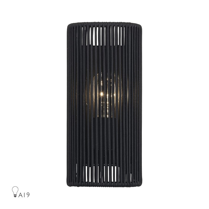 Livex Acordia 1Lt ADA 5" W Sconce, Black/Parisian Night Polyester - 60230-04
