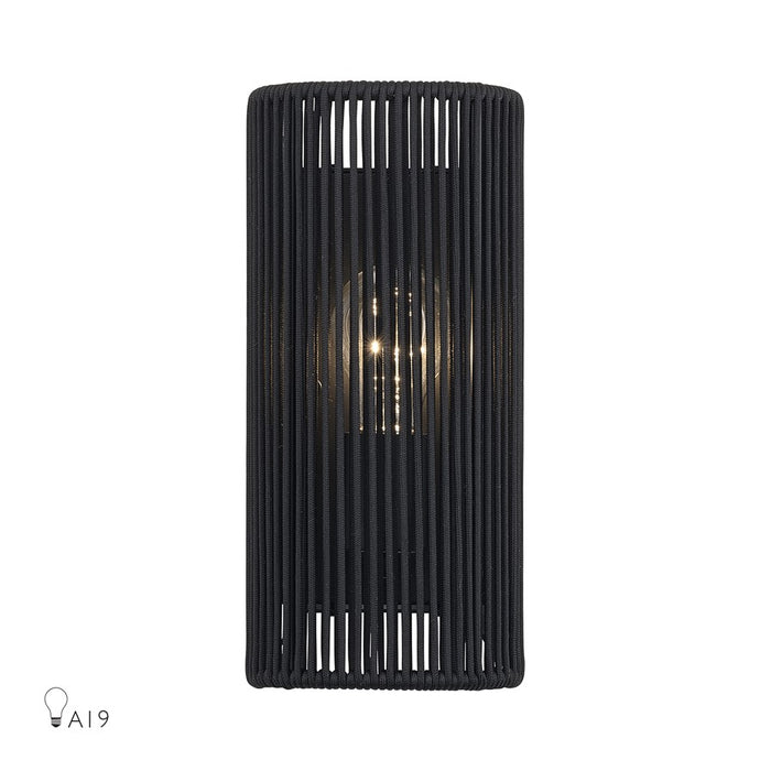 Livex Acordia 1Lt ADA 5" W Sconce, Black/Parisian Night Polyester - 60230-04