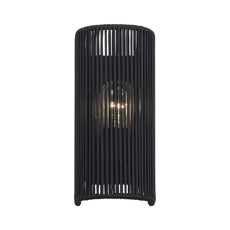 Livex Acordia 1Lt ADA 5" W Sconce, Black/Parisian Night Polyester