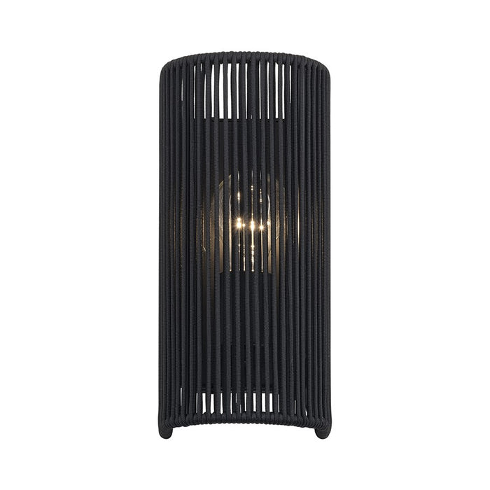 Livex Acordia 1Lt ADA 5" W Sconce, Black/Parisian Night Polyester