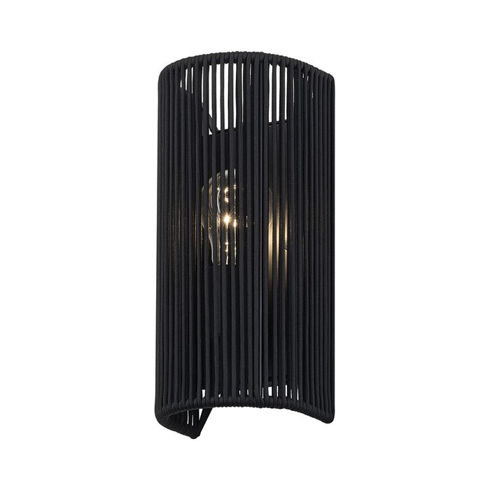Livex Acordia 1Lt ADA 5" W Sconce, Black/Parisian Night Polyester