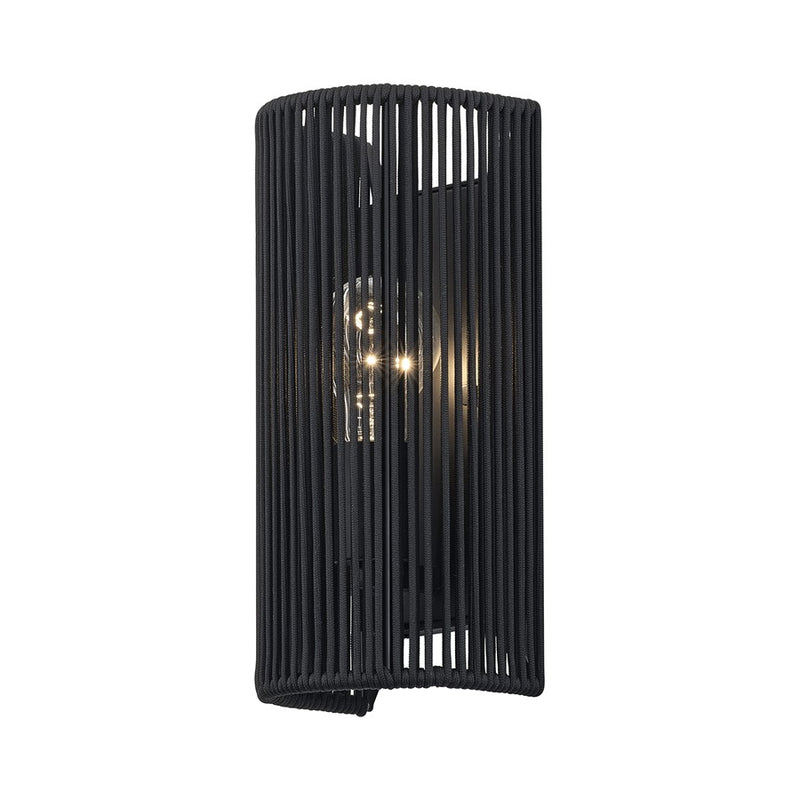 Livex Acordia 1Lt ADA 5" W Sconce, Black/Parisian Night Polyester