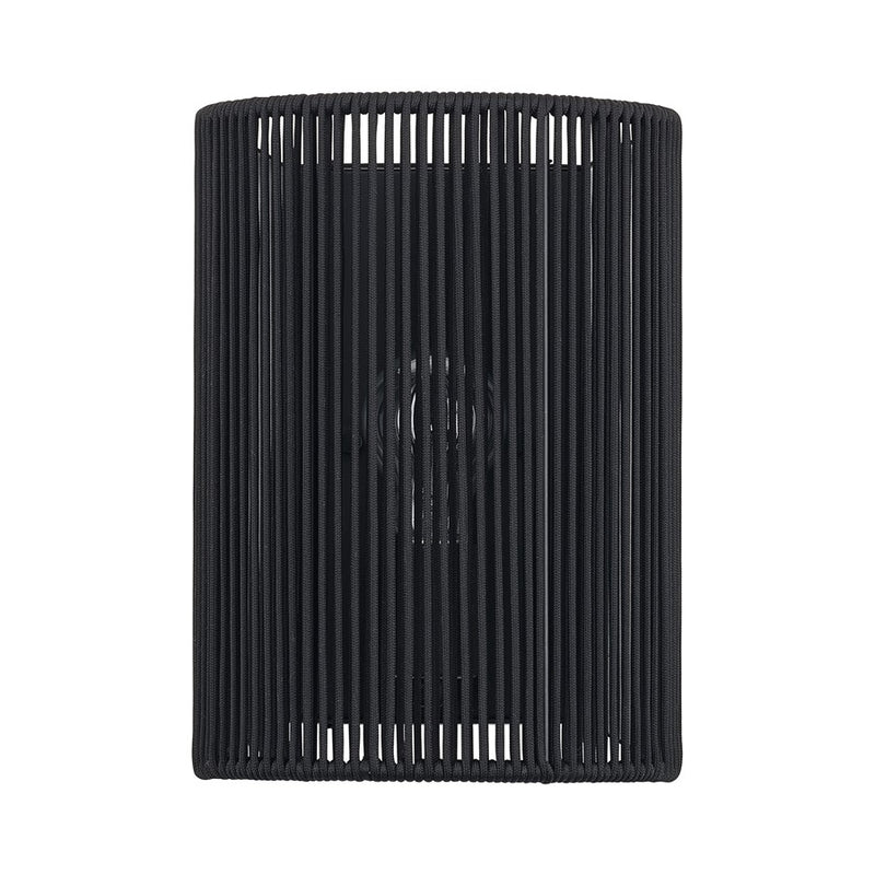 Livex Acordia 1Lt ADA 8"W Sconce, Black/Parisian Night Polyester Rope