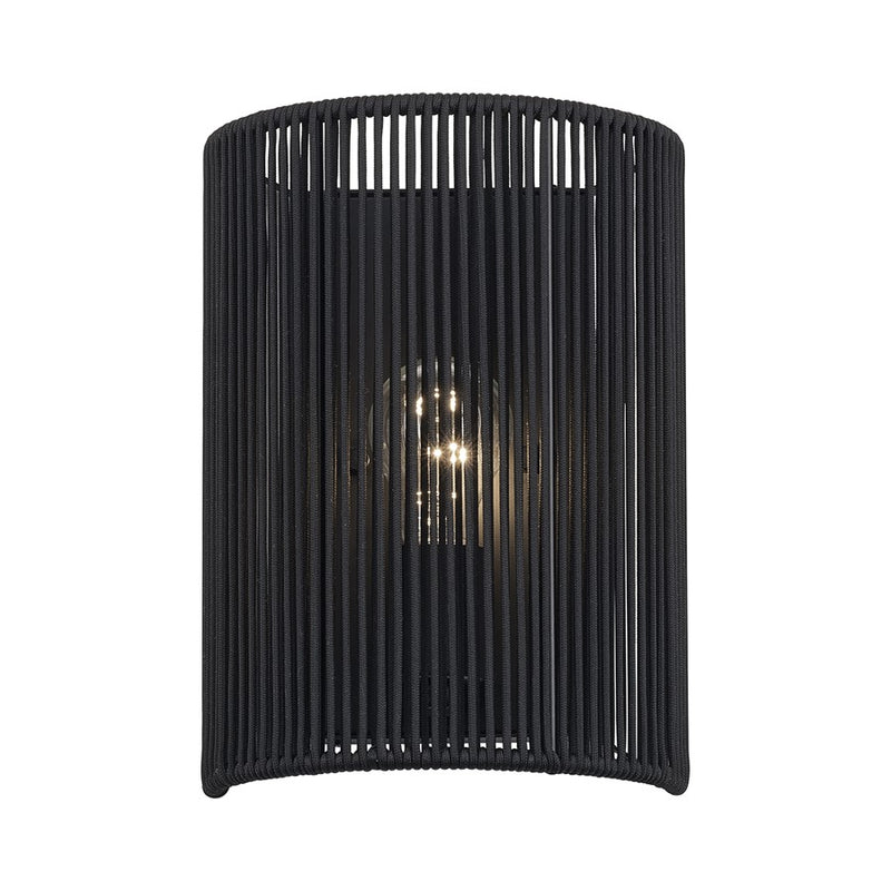 Livex Acordia 1Lt ADA 8"W Sconce, Black/Parisian Night Polyester Rope
