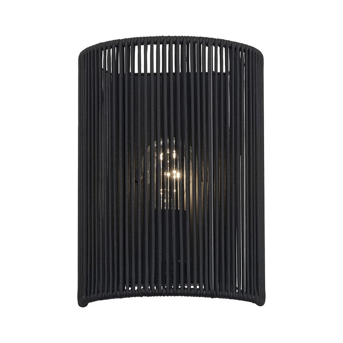 Livex Acordia 1Lt ADA 8"W Sconce, Black/Parisian Night Polyester Rope
