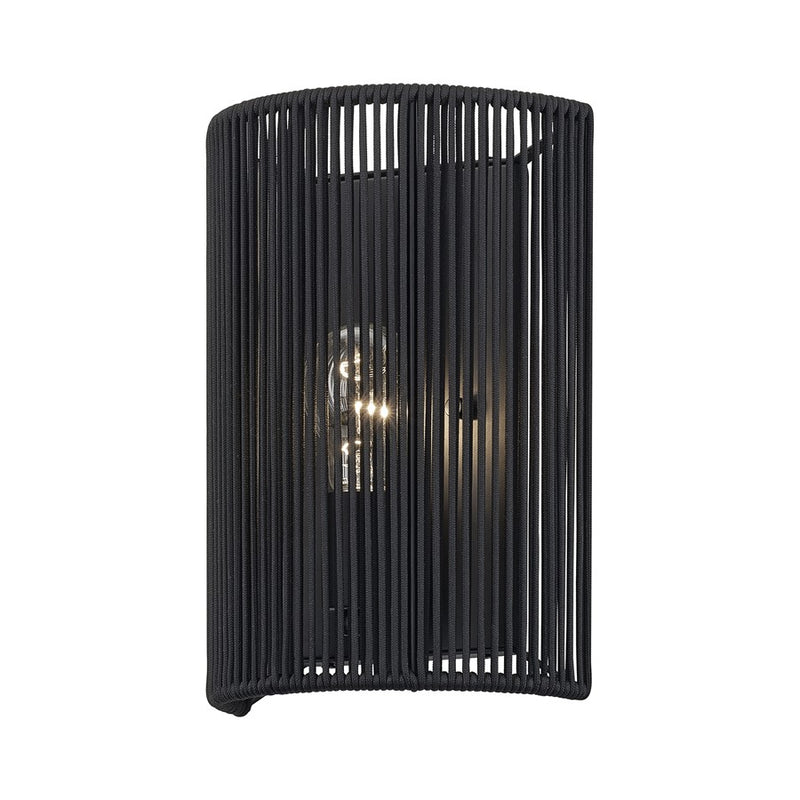Livex Acordia 1Lt ADA 8"W Sconce, Black/Parisian Night Polyester Rope