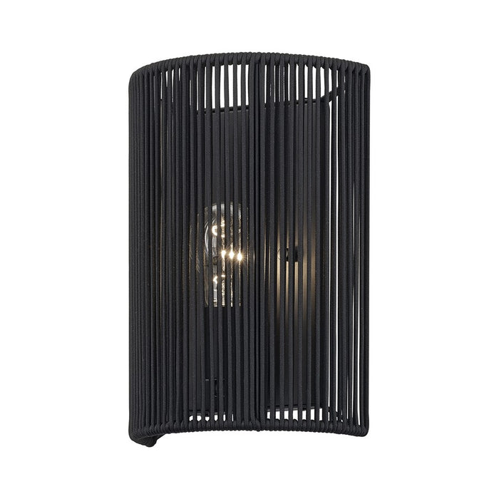 Livex Acordia 1Lt ADA 8"W Sconce, Black/Parisian Night Polyester Rope