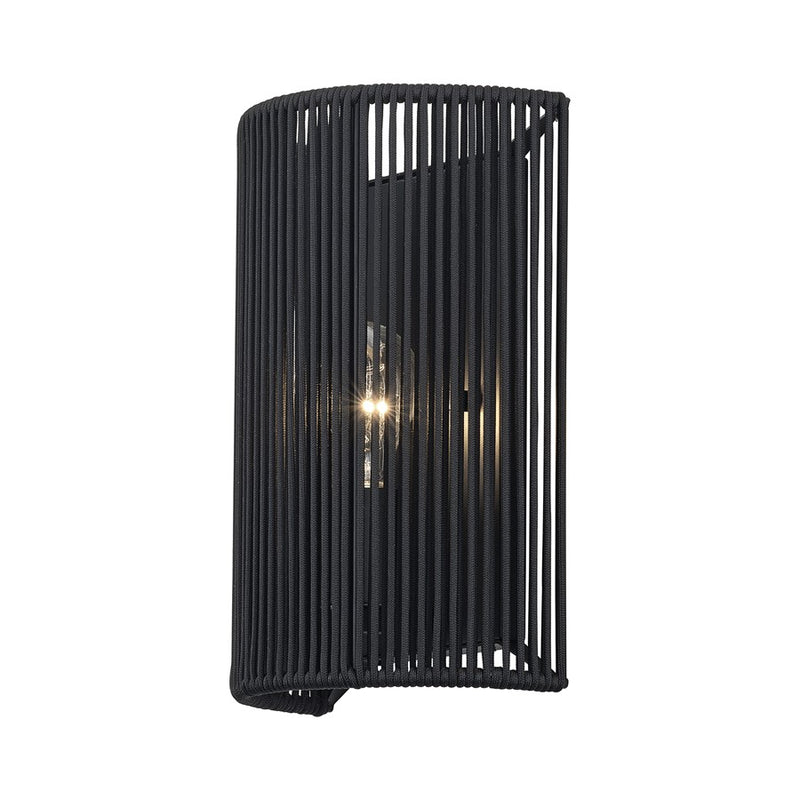 Livex Acordia 1Lt ADA 8"W Sconce, Black/Parisian Night Polyester Rope