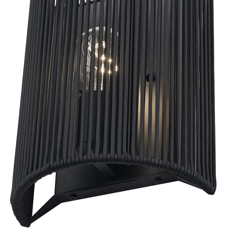 Livex Acordia 1Lt ADA 8"W Sconce, Black/Parisian Night Polyester Rope