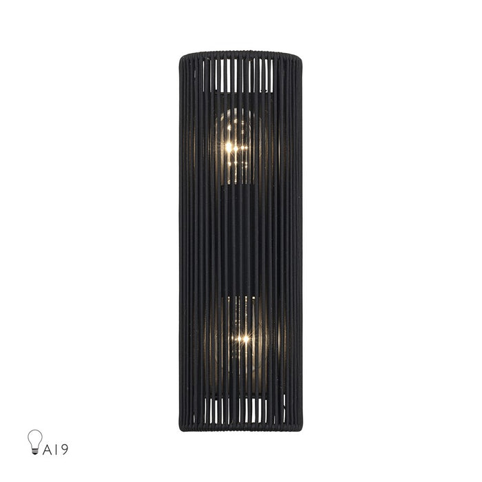 Livex Acordia 2Lt ADA Sconce, Black/Parisian Night Polyester Rope - 60232-04