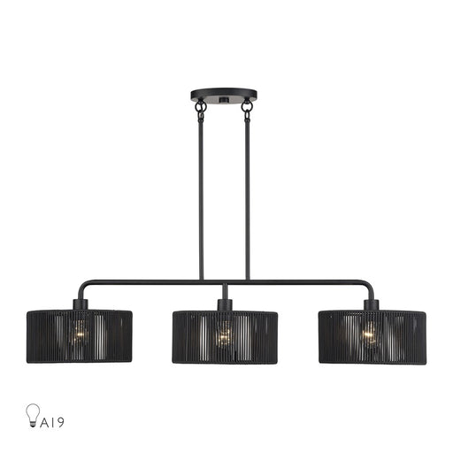 Livex Acordia 3Lt Extra Large Chandelier, Black/Parisian Polyester - 60233-04