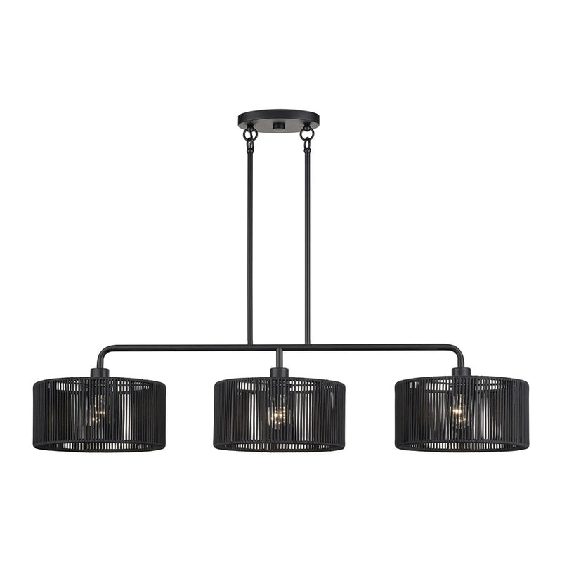Livex Acordia 3Lt Extra Large Chandelier, Black/Parisian Polyester