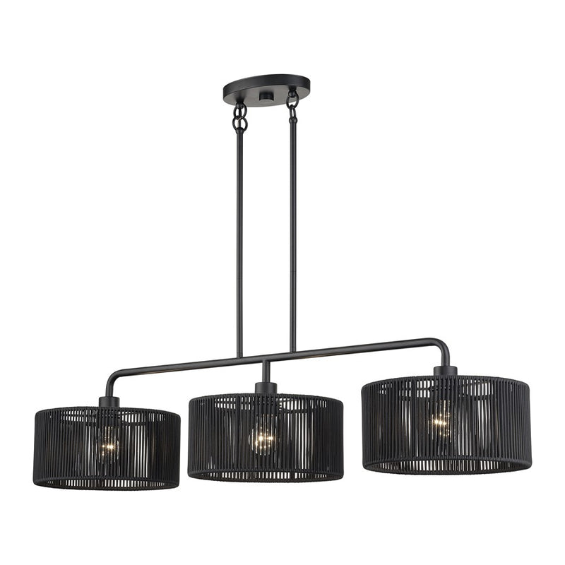 Livex Acordia 3Lt Extra Large Chandelier, Black/Parisian Polyester