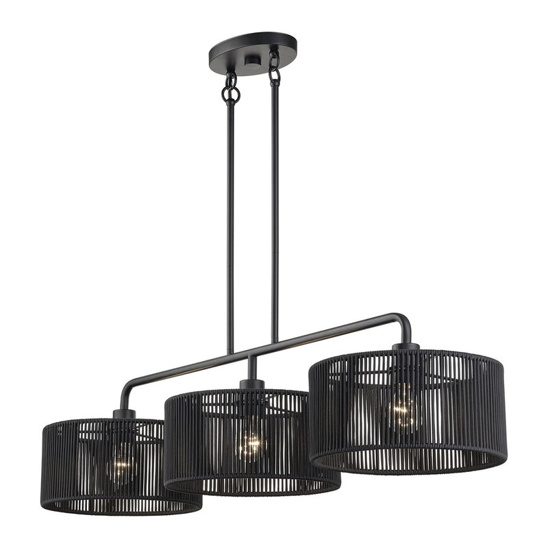 Livex Acordia 3Lt Extra Large Chandelier, Black/Parisian Polyester