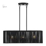 Livex Acordia 3Lt Medium Chandelier, Black/Parisian Night Polyester - 60234-04