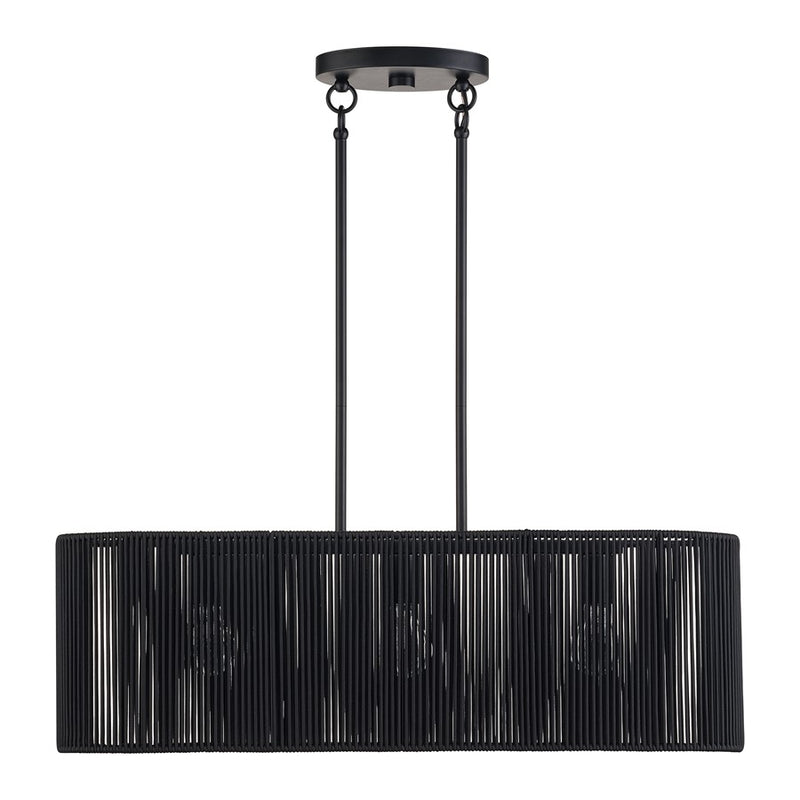 Livex Acordia 3Lt Medium Chandelier, Black/Parisian Night Polyester