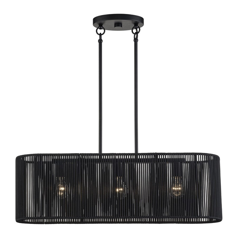 Livex Acordia 3Lt Medium Chandelier, Black/Parisian Night Polyester