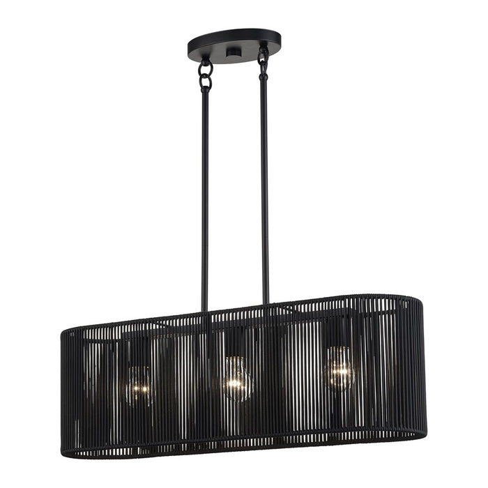 Livex Acordia 3Lt Medium Chandelier, Black/Parisian Night Polyester