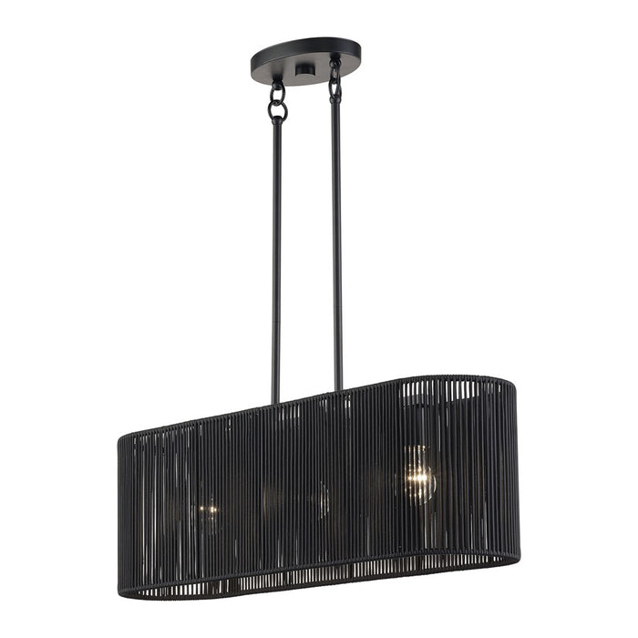 Livex Acordia 3Lt Medium Chandelier, Black/Parisian Night Polyester