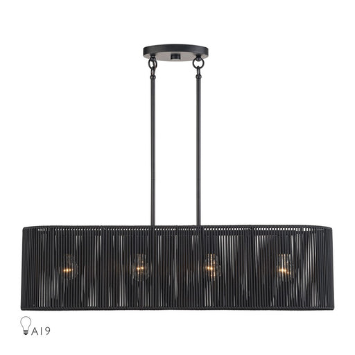 Livex Acordia 4Lt Large Chandelier, Black/Parisian Night Polyester - 60235-04