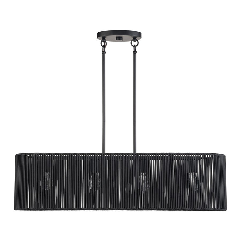 Livex Acordia 4Lt Large Chandelier, Black/Parisian Night Polyester