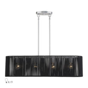 Livex Acordia 4Lt 36"L Chandelier, Painted Nickel/Parisian Polyester - 60235-81