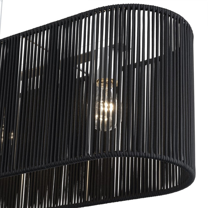 Livex Acordia 4Lt 36"L Chandelier, Painted Nickel/Parisian Polyester