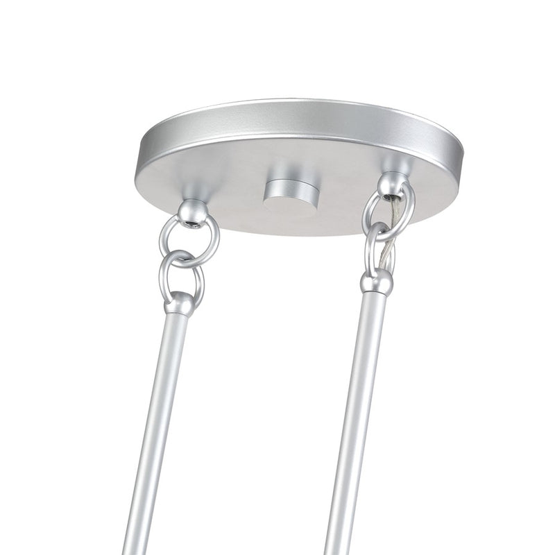 Livex Acordia 4Lt 36"L Chandelier, Painted Nickel/Parisian Polyester