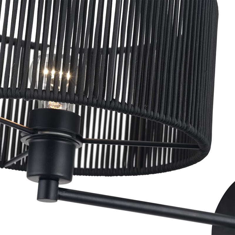 Livex Acordia 1Lt Swing Arm Wall Lamp, Black/Parisian Polyester