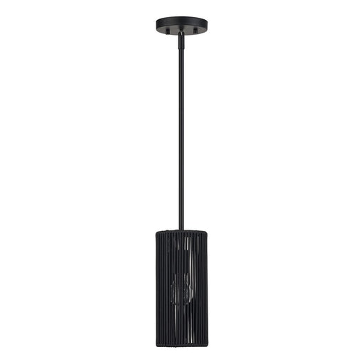 Livex Acordia 1Lt Mini Pendant, Black/Parisian Night Polyester Rope