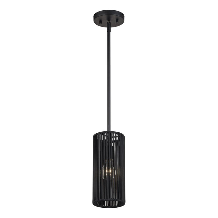 Livex Acordia 1Lt Mini Pendant, Black/Parisian Night Polyester Rope