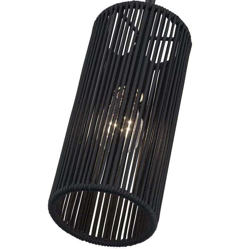 Livex Acordia 1Lt Mini Pendant, Black/Parisian Night Polyester Rope