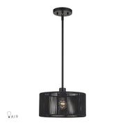 Livex Acordia 1Lt Pendant, Black/Parisian Night Color Polyester Rope - 60243-04