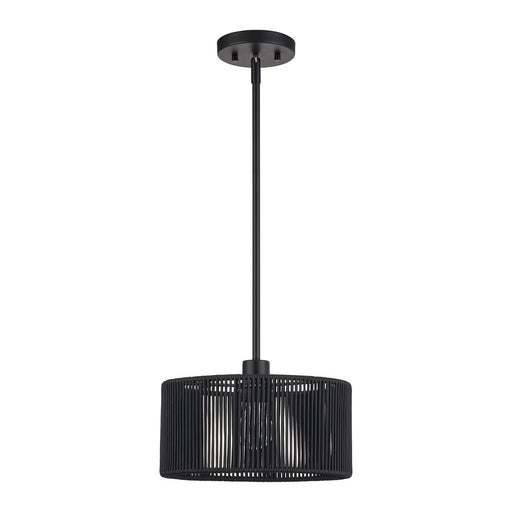 Livex Acordia 1Lt Pendant, Black/Parisian Night Color Polyester Rope