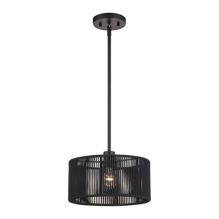 Livex Acordia 1Lt Pendant, Black/Parisian Night Color Polyester Rope