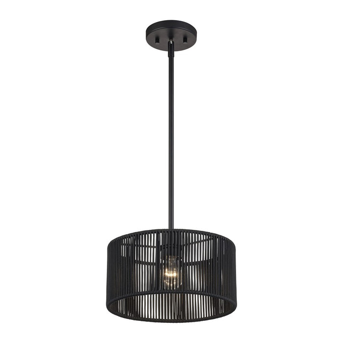 Livex Acordia 1Lt Pendant, Black/Parisian Night Color Polyester Rope