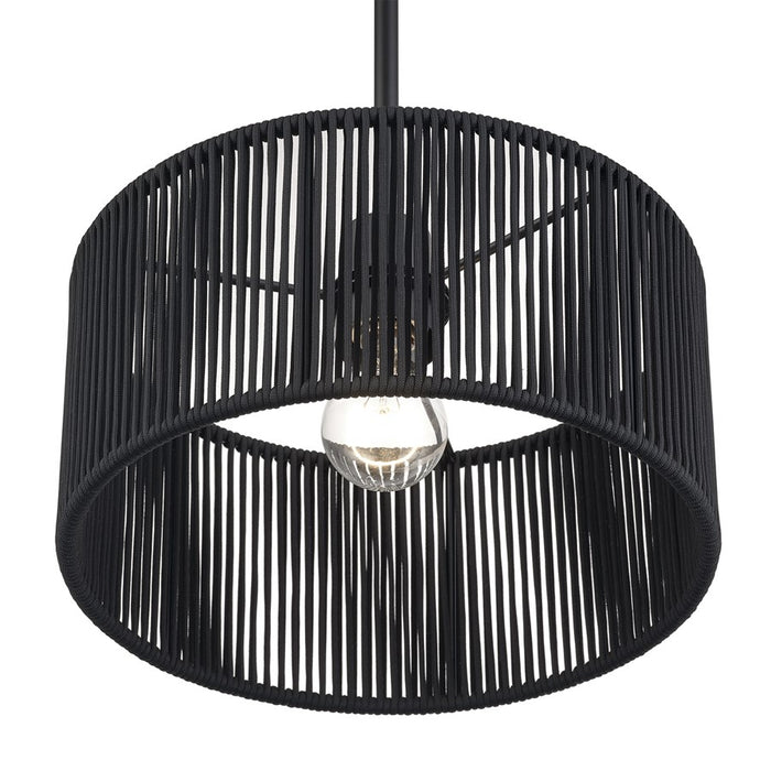 Livex Acordia 1Lt Pendant, Black/Parisian Night Color Polyester Rope