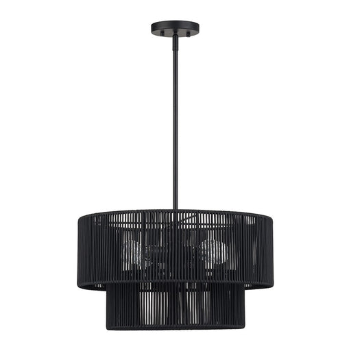 Livex Acordia 4Lt Pendant Chandelier, Black/Parisian Night Polyester