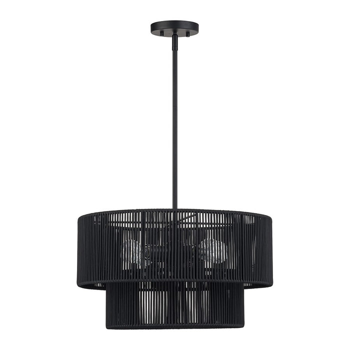Livex Acordia 4Lt Pendant Chandelier, Black/Parisian Night Polyester