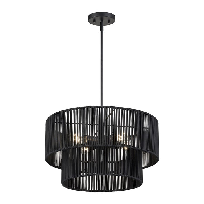 Livex Acordia 4Lt Pendant Chandelier, Black/Parisian Night Polyester