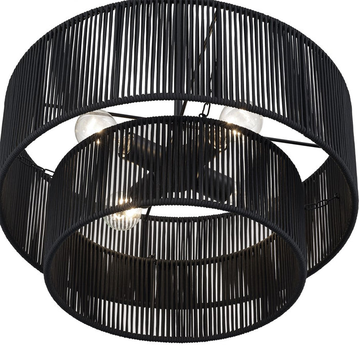 Livex Acordia 4Lt Pendant Chandelier, Black/Parisian Night Polyester